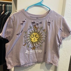 Size L positivity tee crop top
